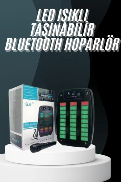 Bluetooth Hoparlör Taşınabilir Şarjlı Işıklı Büyük Boy Yüksek Ses Kaliteli MİR90527390 ürün görseli 1