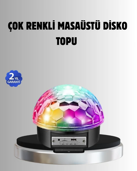 Bluetooth Kontrollü Masaüstü Disko Topu Işığı – Renkli LED Işık Gösterisi ve Uzaktan Kumanda MİR59816747 ürün görseli 1