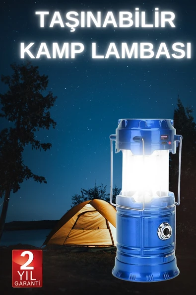 Büyük Boy Güneş Enerjili Kamp Feneri Işıldak Lamba USB Şarjlı MİR26987111 ürün görseli 1