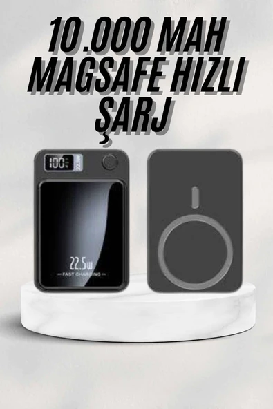 Taşınabilir Şarj Magsafe Powerbank 10.000 mAh Hızlı Şarj Led Göstergeli Kablosuz MİR52752558 ürün görseli 1