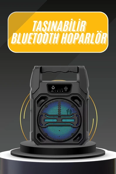 Karaoke Mikrofonlu Fm Radyolu Bluetooth Hoparlör Yüksek Ses Kaliteli MİR67759020 ürün görseli 1