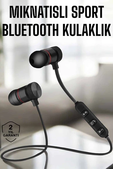 Kablosuz Sport Mıknatıslı Mikrofonlu Kulak İçi Kulaklık MİR62345737 ürün görseli 1