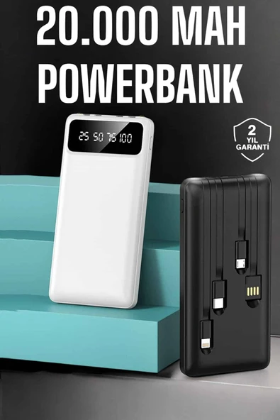 Powerbank 20.000 Mah Dijital Göstergeli LCD Ekran Uzun Pil Ömrü MİR90365397 ürün görseli 1