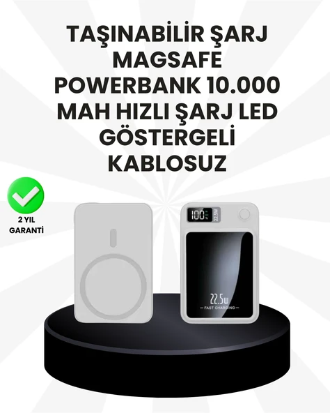 5000mAh / 10000mAh Kapasiteli Manyetik USB-C ve Kablosuz Powerbank MİR74598834 ürün görseli 1
