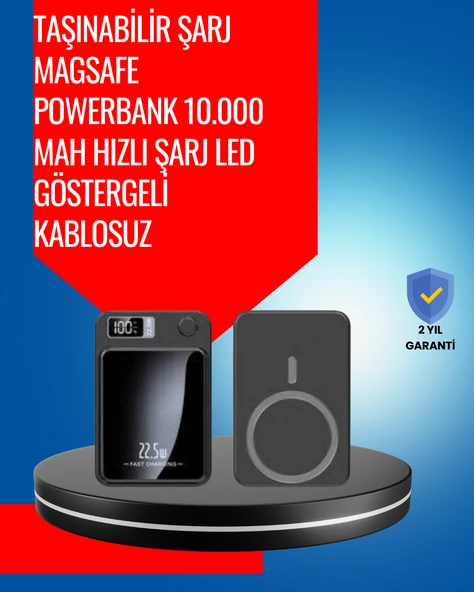 Alüminyum Alaşımlı, 20W PD Hızlı Şarj ve Manyetik Kablosuz Powerbank MİR67506509 ürün görseli 1