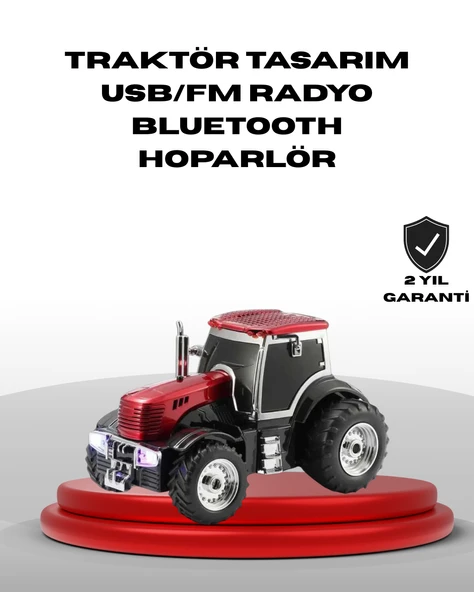 Traktör Tasarımlı Bluetooth Hoparlör USB TF AUX FM Radyo MİR99087699 ürün görseli 1