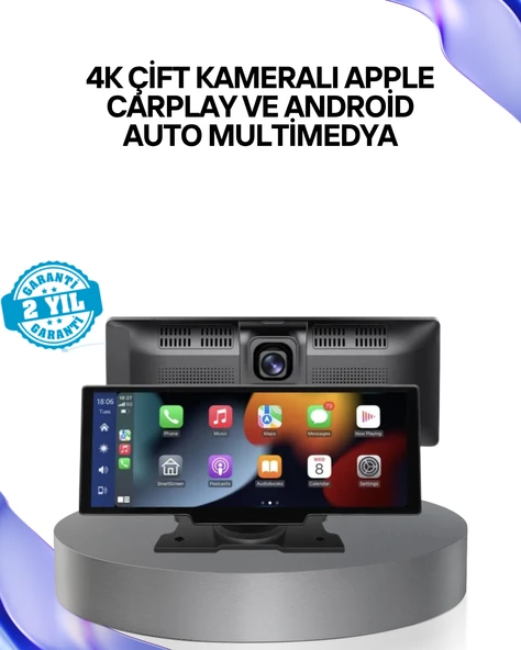 Renault Megane, Clio, Symbol, Captur, Toyota Corolla, Yaris, C-HR, Ford Focus, Fiesta Uyumlu Kablosuz CarPlay Multimedya 10.26” Dokunmatik Ekran ürün görseli 1