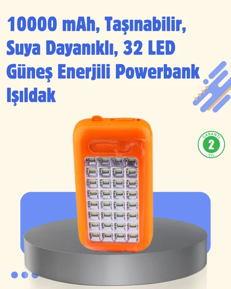 Gold Silver GS-875 Güneş Enerjili Powerbank ve 32 LED Işıldak MİR31867495 ürün görseli 1