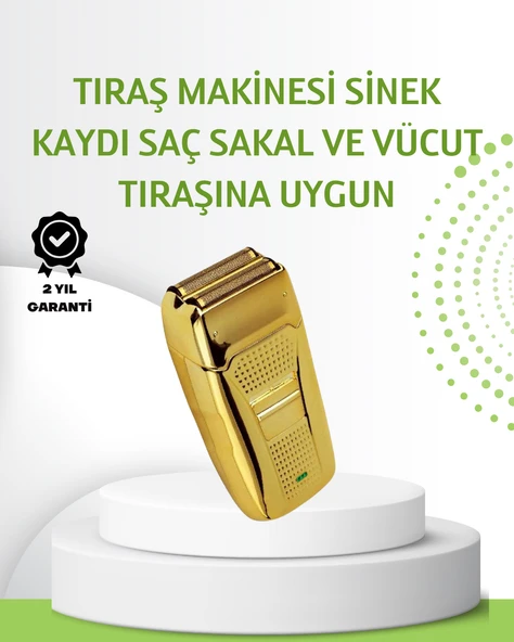 Çift Başlık ve Favori Şekillendirme Özellikli Altın Renk Tıraş Makinesi MİR84224267 ürün görseli 1