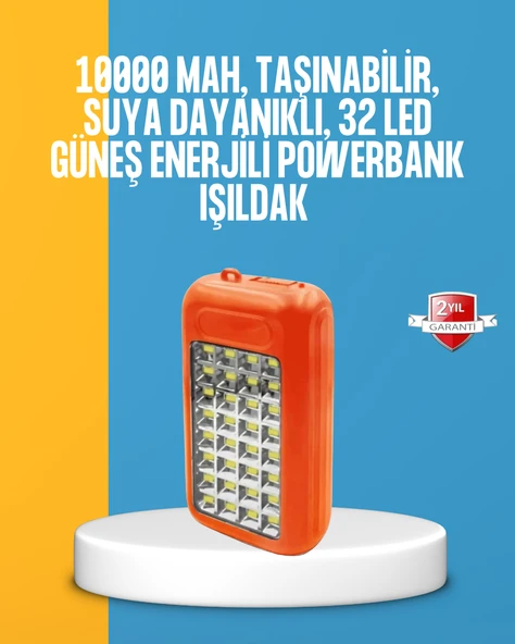 Çift USB Çıkışlı Güneş Enerjili Aydınlatmalı Powerbank MİR42922739 ürün görseli 1