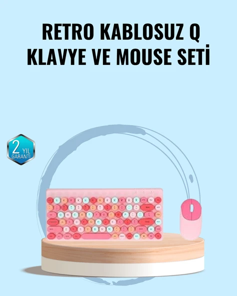 Bluetooth Klavye ve Mouse Kombinasyonu – USB Alıcılı, Kompakt, Uzun Ömürlü MİR88328279 ürün görseli 1