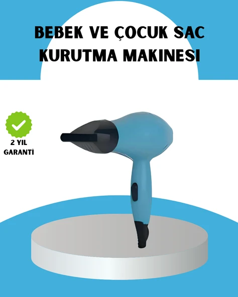 Mini Saç Kurutma Makinesi – Sessiz, Güvenli ve Hafif – Çocuklar İçin Özel Tasarım MİR02575638 ürün görseli 1