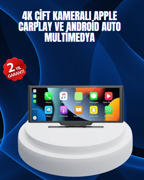 Fiat Egea, Linea, Doblo, Peugeot , Citroen C3, C4, Opel Astra, Corsa, Insignia Uyumlu 10.26” IPS Dokunmatik CarPlay Multimedya – 4K Ekran ürün görseli 1