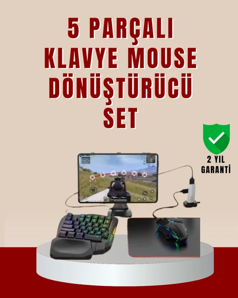 5’i 1 Arada Mobil Oyun Seti Klavye Mouse Dönüştürücü iOS & Android ürün görseli 1