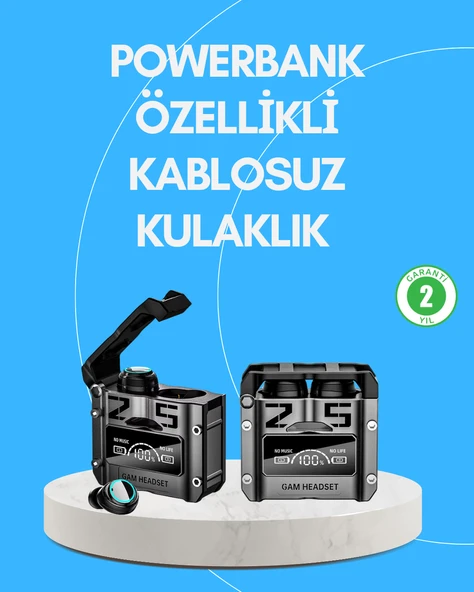 Şarj Kutulu Kablosuz Bluetooth Kulak İçi Spor Kulaklık MİR59431978 ürün görseli 1