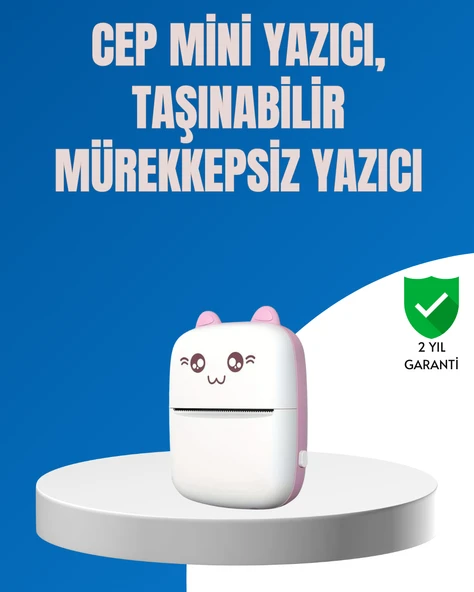 Mini Bluetooth Termal Yazıcı 1200mAh Şarjlı Taşınabilir MİR32623577 ürün görseli 1