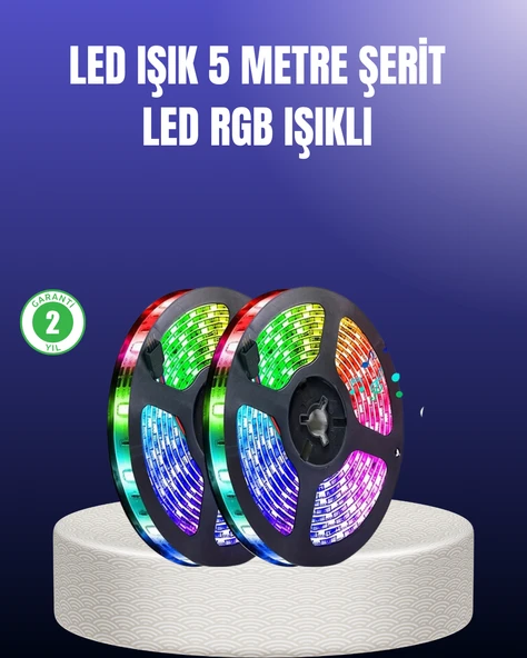 Enerji Tasarruflu RGB Şerit LED 5 Metre MİR07857429 ürün görseli 1