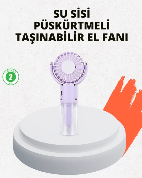 Sessiz Çalışan Şarjlı Su Buharlı Portatif Vantilatör MİR08952645 ürün görseli 1