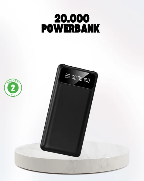 Çoklu Güvenlik Korumalı 20.000 mAh Powerbank Fener Özellikli MİR65913514 ürün görseli 1
