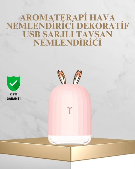 Tavşan Kulak Tasarımlı 200 ml USB Aroma Difüzör ve Hava Nemlendirici MİR08224913 ürün görseli 1
