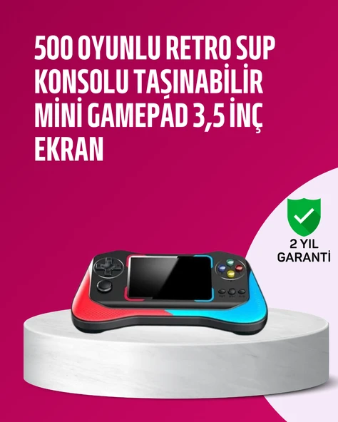500 Oyunlu 3,5” Elde Taşınabilir Mini Oyun Konsolu – Şarjlı, TV Bağlantılı MİR92454081 ürün görseli 1