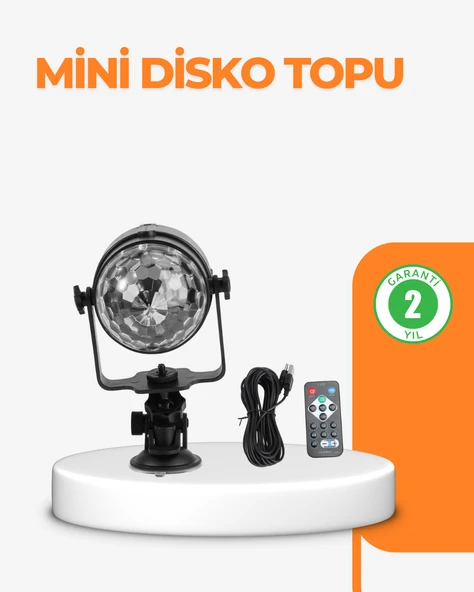 3 Renk 7 Mod Döner Disko Topu Işık MİR97236660 ürün görseli 1