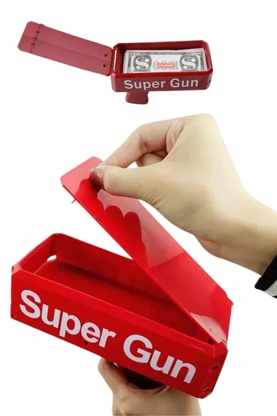 Kırmızı Parti Oyuncağı Para Saçma Fırlatma Tabancası Makinesi Super Money MİR95325240 ürün görseli 1