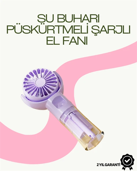 Dönen Su Sisli El Fanı – 4 Kademeli Rüzgar, Şeffaf Su Haznesi, Sessiz Çalışma MİR85904628 ürün görseli 1