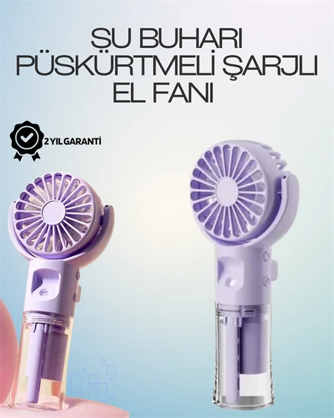 Şarjlı Buğu Fanı – Nemlendirici Sis Fonksiyonlu, Tip-C Girişli, Taşınabilir Masa Fanı MİR44786664 ürün görseli 1
