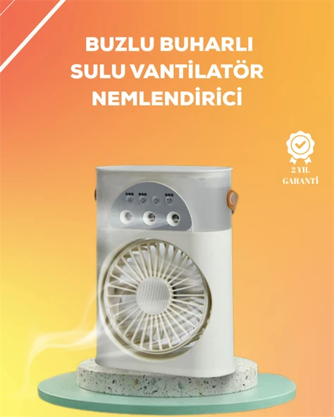 Mini Klima Fan | USB'li, 7 Renk Gece Işığı, 3'ü 1 Arada Fonksiyon MİR12156574 ürün görseli 1