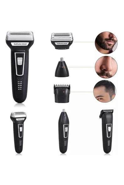 3'lü Set Saç Sakal Kesme Traş Makinesi Burun Kılı Alma Tıraş Makinesi MİR71282215 ürün görseli 1