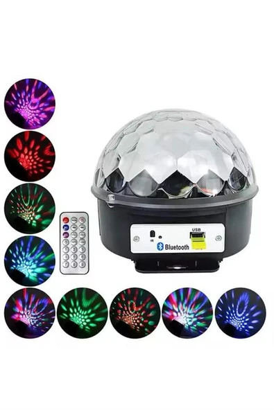 Disko Topu Renkli Işıklı Lazer Parti Bluetooth Bağlantılı Led Küre MİR73877929 ürün görseli 1