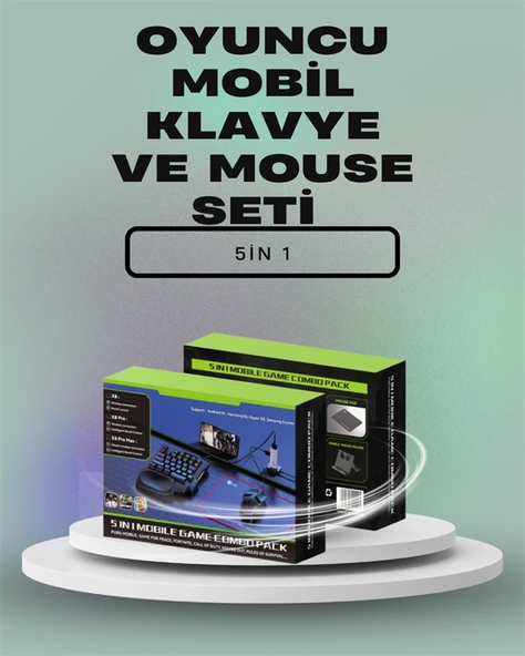 Ergonomik Tasarımlı Kablosuz Oyun Seti – Mobil Cihazlarla Uyumlu Klavye Mouse Kiti ürün görseli 1