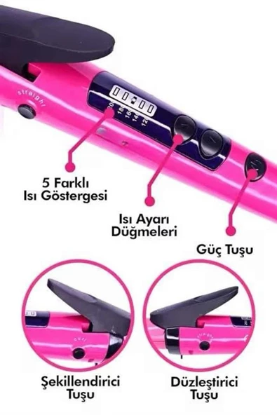 Saç Düzleştirici Şekillendirici Saç Maşası İkili Şekillendirici Isı Ayarlı MİR35251082 ürün görseli 1
