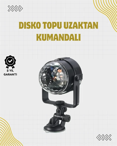 Uzaktan Kumandalı, Ses Kontrollü LED Disko Işığı - Parti ve Kulüpler İçin MİR89519150 ürün görseli 1