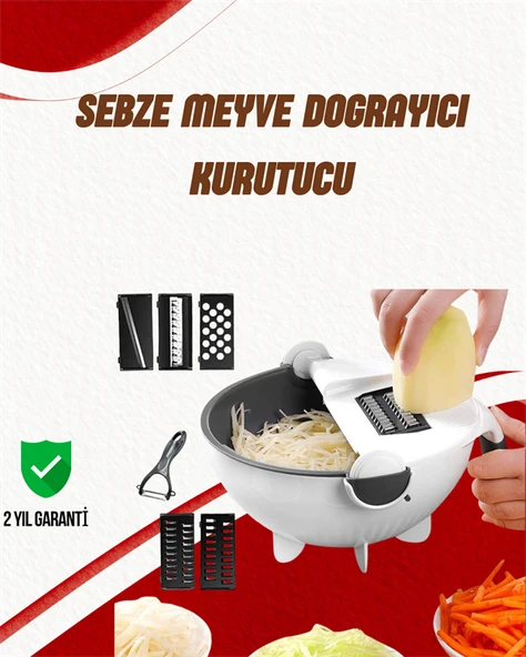 Süzgeçli Çok Fonksiyonlu Döner Rende ve Doğrayıcı MİR46957319 ürün görseli 1