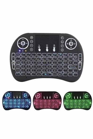 Işıklı Kablosuz Mini Klavye ve Dokunmatik Mouse Seti Türkçe Kablosuz MİR69775163 ürün görseli 1