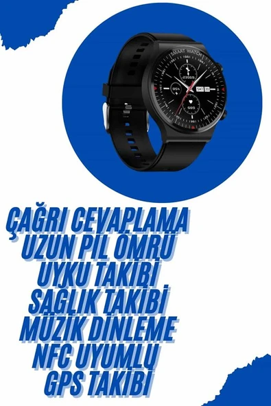 Akıllı Saat Yeni Nesil Üç Kordonlu Nabız Ölçer Çağrı Cevaplama MİR15410368 ürün görseli 1