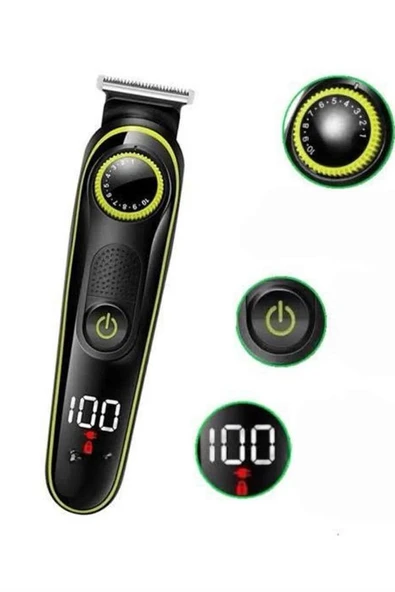 5 Başlıklı Şarjlı Tıraş Makinesi Led Ekran Saç Sakal Ense Tıraşına Uygun Bakım Seti MİR55072852 ürün görseli 1
