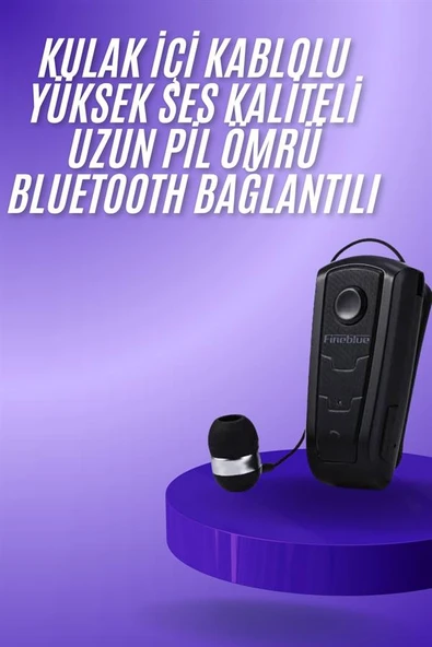 Makaralı Bluetooth Kulakiçi Yaka Kulaklığı Kablosuz Kulaklık MİR64205285 ürün görseli 1