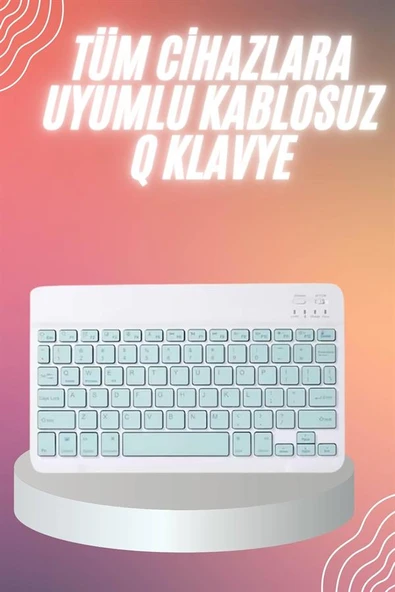 Bluetooh Wıreless Keyboard Siyah Q Klavye İOS Ipad Android Windows Uyumlu MİR14213589 ürün görseli 1