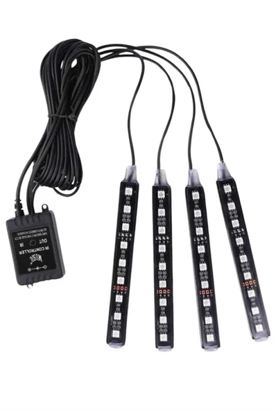 Araç Içi Aydınlatma Kumandalı 12 Led Ayak Altı Led Ambiyans Işığı Sese Duyarlı Kumandalı MİR17293981 ürün görseli 1