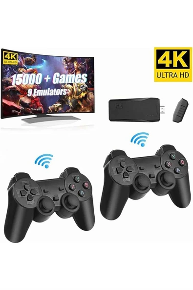 Retro Game Stick Çift Kol Kablosuz Atari Oyun Konsolu 2.4g Uyumlu MİR07531586 ürün görseli 1