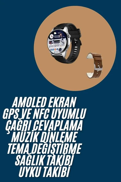 2025 Model Akıllı Saat Titreşimli Uyku ve Sağlık Takibi NFC ve GPS Uyumlu MİR06465642 ürün görseli 1