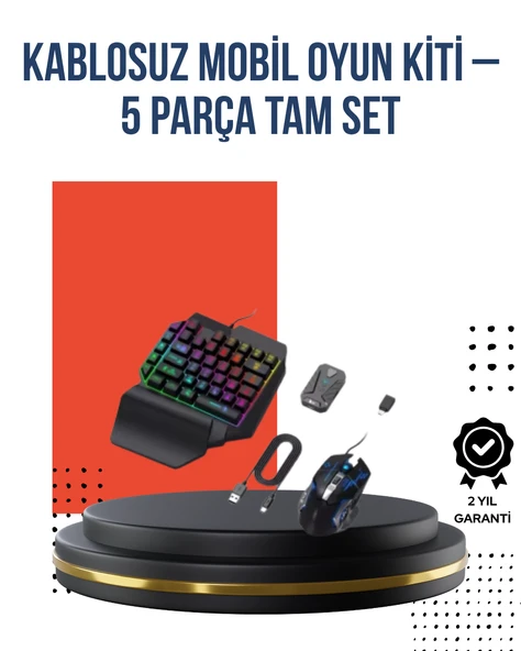 RGB Klavye + Mouse + Dönüştürücü Seti – Mobil Oyunlarda Üstün Kontrol ürün görseli 1