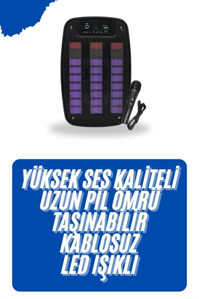 Kablosuz Hoparlör İOS ve Android Uyumlu Şarjlı SD Kart Girişli Bluetooth Hoparlör MİR04454537 ürün görseli 1