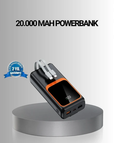Powerbank 20000 mAh Yüksek Kapasiteli ve 22.5W Hızlı Şarj Destekli MİR90391138 ürün görseli 1
