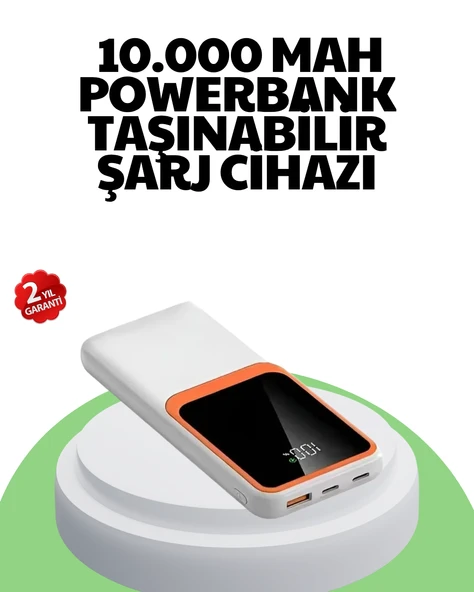10000 mAh Hızlı Şarj Destekli Powerbank – Hafif, Kompakt ve Güvenli MİR85106048 ürün görseli 1