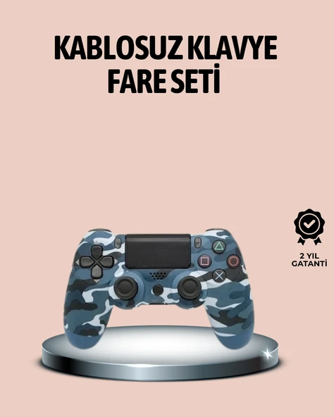 Bluetooth Kablosuz PS4 Gamepad Çift Motorlu Siyah Controller MİR80048064 ürün görseli 1