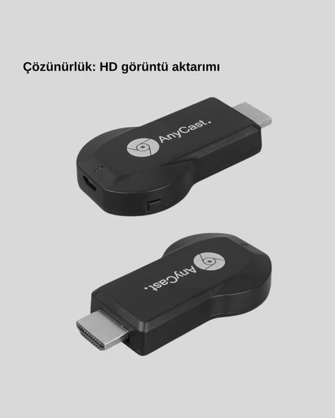 Kablosuz HDMI Görüntü ve Ses Aktarıcı – Anycast M9 Plus Tak-Çalıştır TV Adaptörü - Resim 3